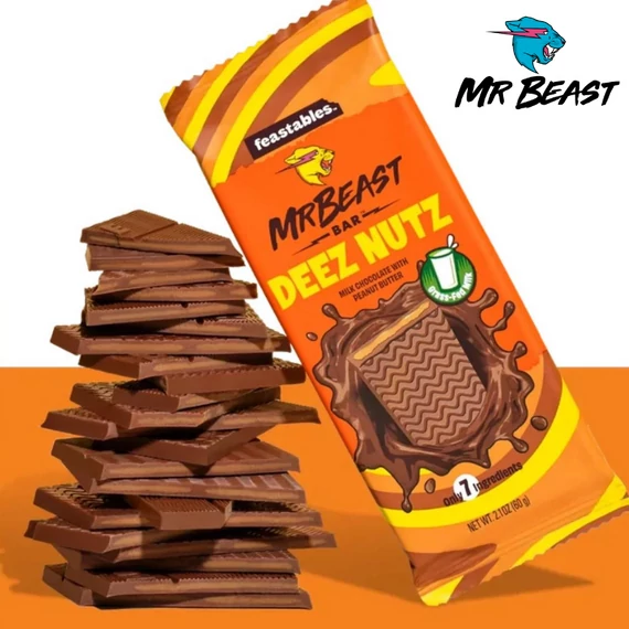 Mr Beast Bar Deez Nutz mogyoró ízű csokoládé 35g
