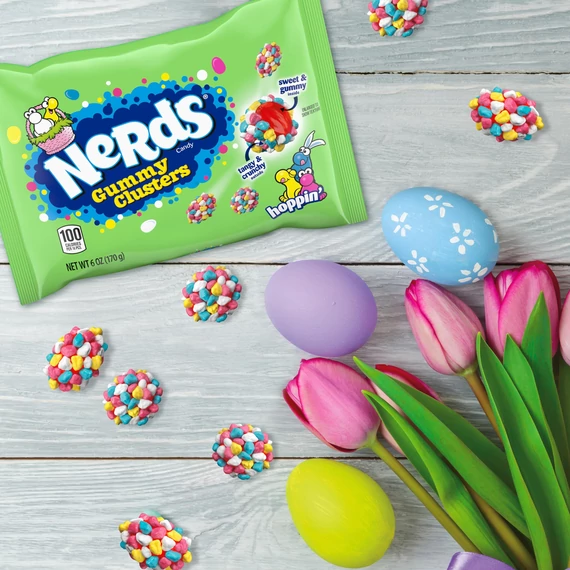 Nerds Gummy Clusters Hoppin limitált húsvéti rágós gumicukor családi kiszerelés 226g
