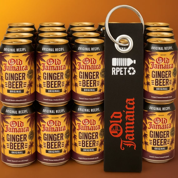 Limitált! Ajándék Old Jamaica kulcstartó és Old Jamaica Ginger Beer Original gyömbérsör 24x330ml
