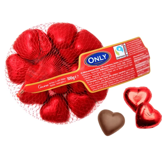 Valentin napi csokoládé szívek 84g