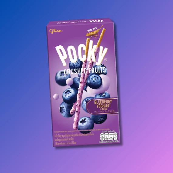 Glico Pocky Crushed Fruits Blueberry Yoghurt áfonyás joghurt krém bevonatú ropi 45g