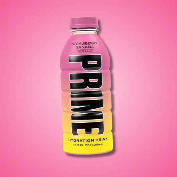 Prime Hydration Strawberry Banana eper és banán ízű USA sportital 500ml