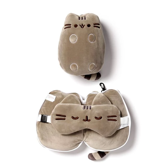 Összecsukható Pusheen macska utazó nyakpárna szemtakaróval