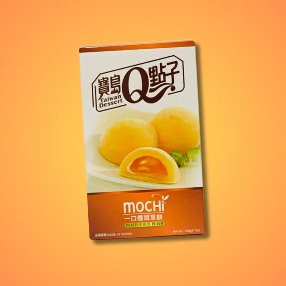 Q Mochi Peach Barack-ízű mochi 104g