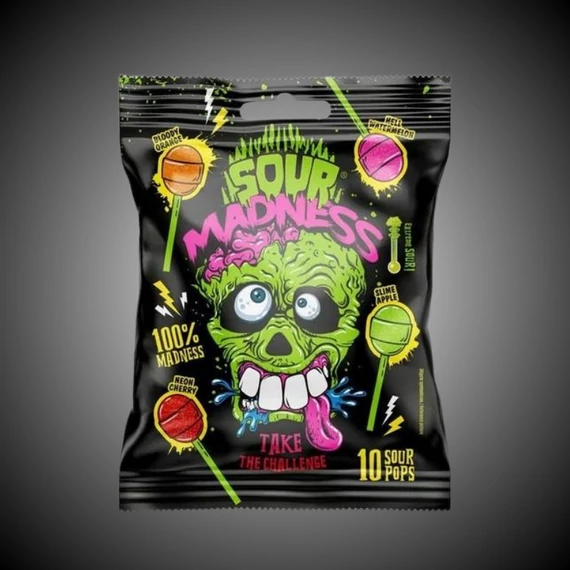 Sour Madness Sour Pops savanyú nyalókák 10 db 100g