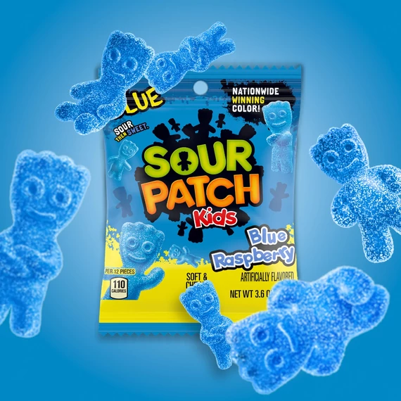 Sour Patch Kids Blue Raspberry kékmálna ízű gumicukor 102g