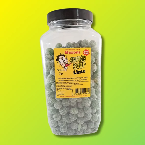 Maxons Stupidly Sour Jar Lime extra savanyú cukorka családi kiszerelés 3kg