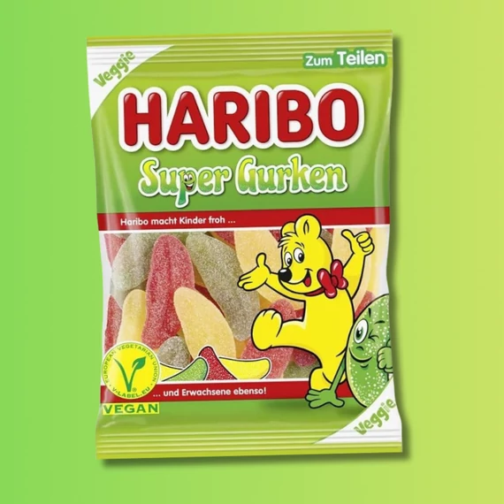 Haribo Super Gurken uborka formájú gyümölcsös gumicukor 175g