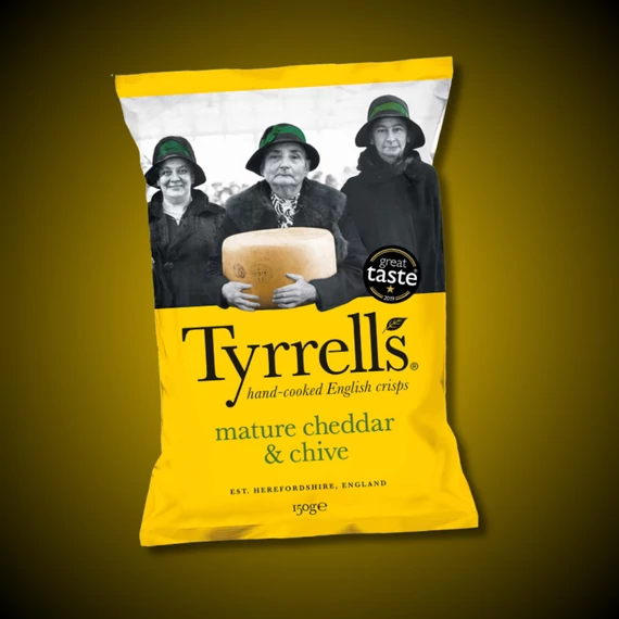 Tyrrells cheddar sajtos és snidlinges burgonyachips 150g