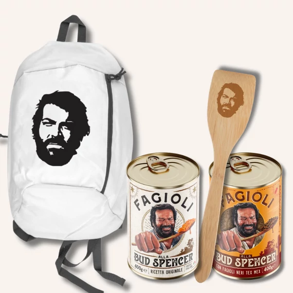 Bud Spencer hátizsák csomag (2 db bab, fakanál, 1 db Bud Spencer hátizsák)