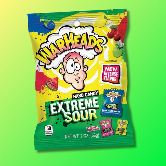Warheads Assorted Sour extrém savanyú keménycukorka original 56g