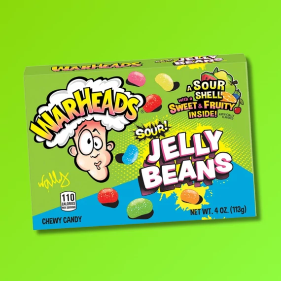 Warheads Jelly Beans savanyú-gyümölcsös drazsé 113g