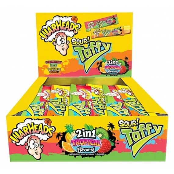 Warheads Sour Taffy savanyú amerikai trópusi gyümölcs ízű cukor 42g
