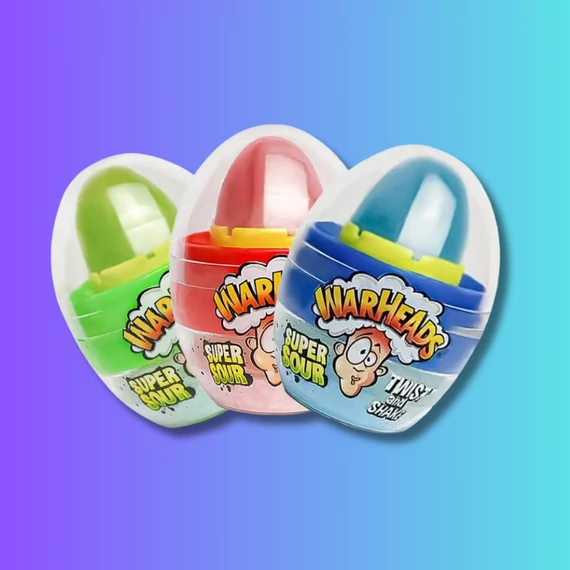 Warheads Twist and Shake Eggo mártogatós nyalóka savanyú porral 18g