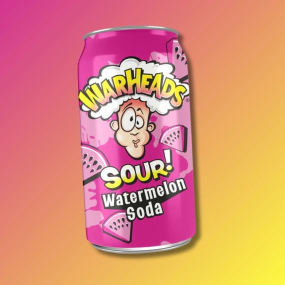 Warheads Sour Watermelon Soda dinnye ízű savanyú üdítőital 355ml