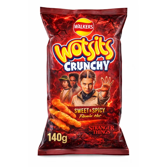 Stranger Things Walkers Wotsits Crunchy Flamin Hot csípős angol chips 140g