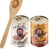 Kép 2/4 - Bud Spencer hagymás bab eredeti olasz prémium ajándékcsomag fakanállal és rozsdamentes acél pohárral 400g