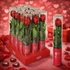 Kép 1/3 - Valentin napi prémium csokoládé rózsa díszdobozban 20g