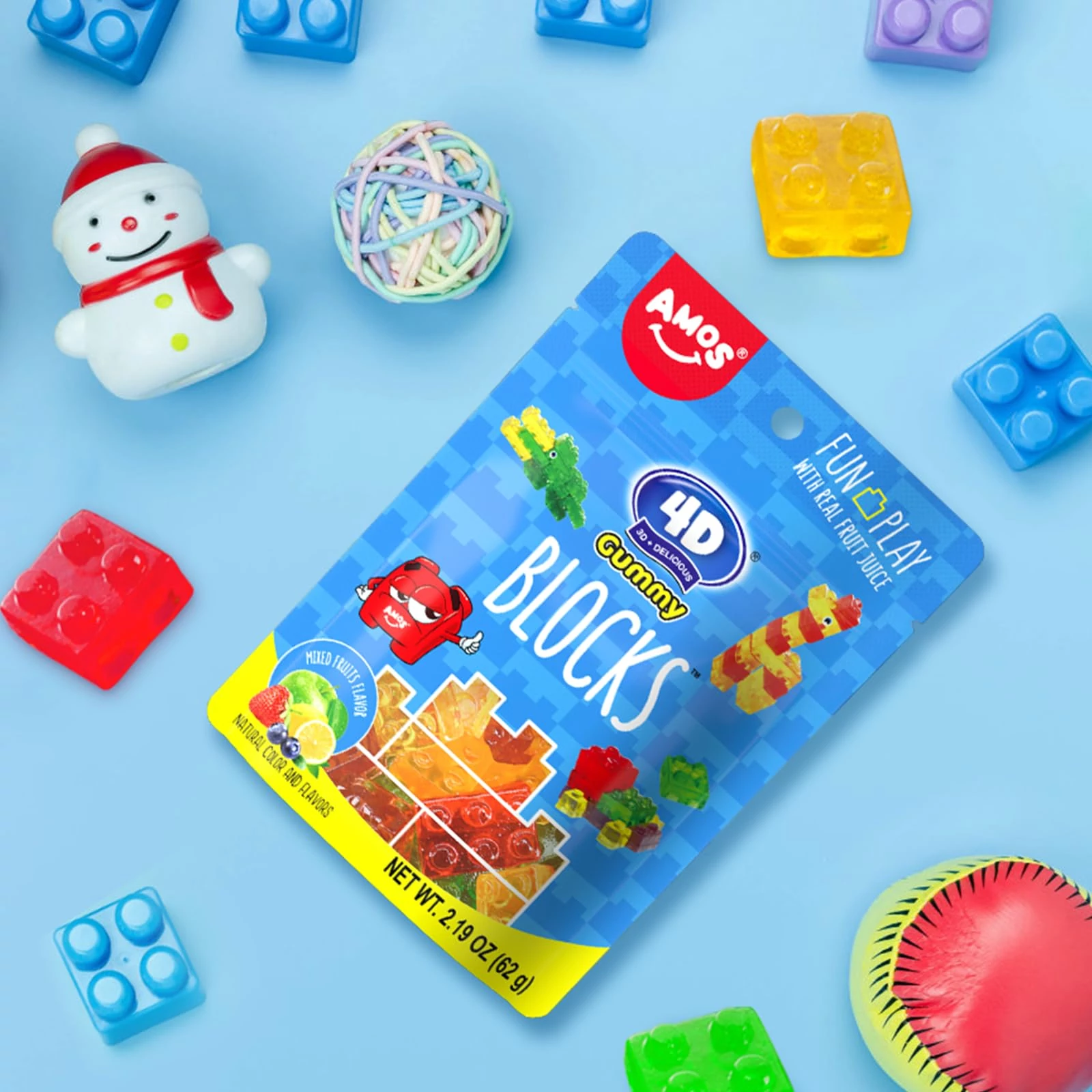 Amos Lego kirakós formájú gumicukor gyümölcsös ízben 70g