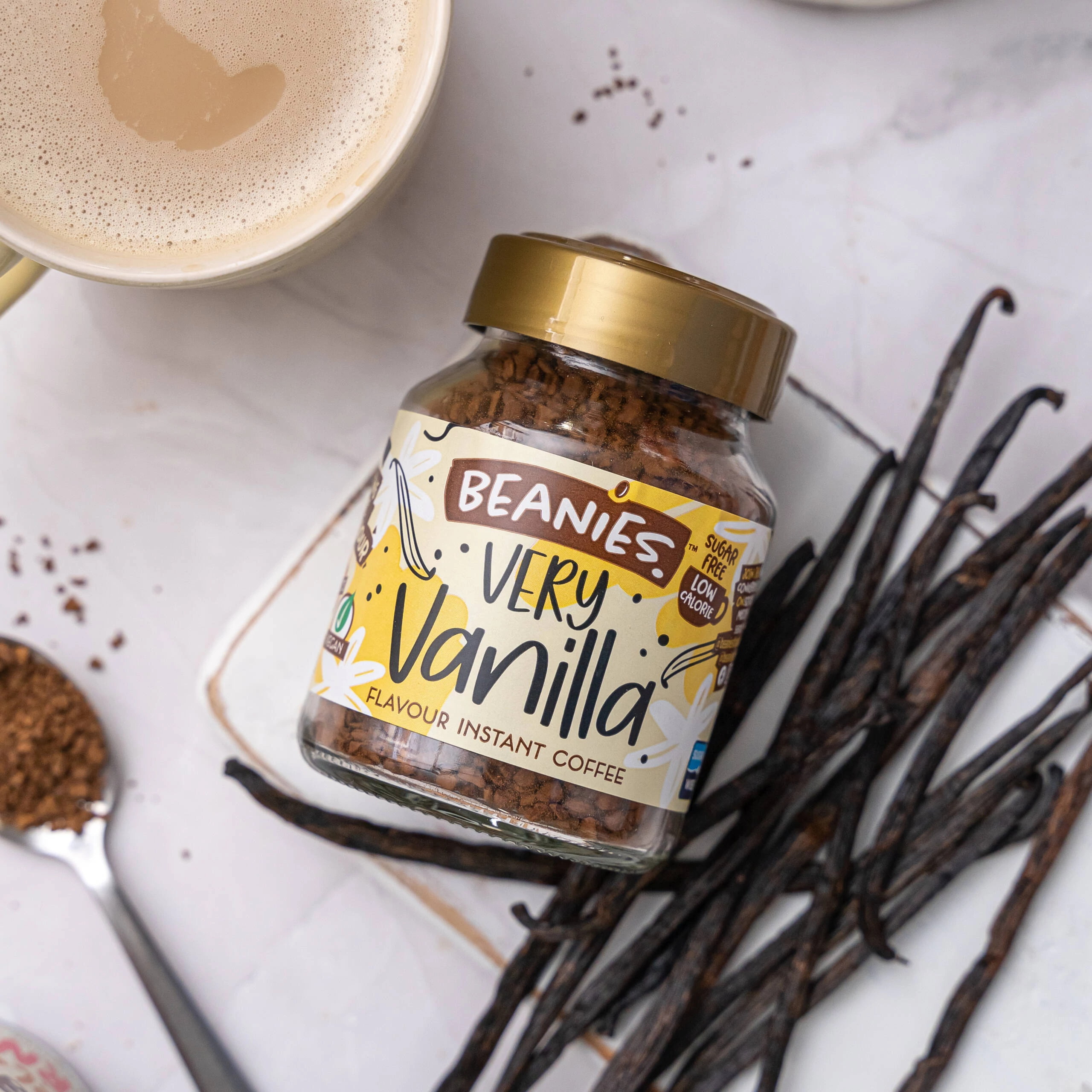 Beanies Very Vanilla vanília ízű instant kávé 50g