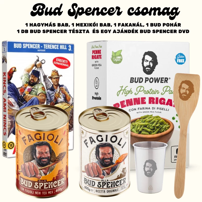 Bud Spencer 5+1 ajándék csomag (2 db bab, fakanál, pohár, tészta, szinkronos DVD)
