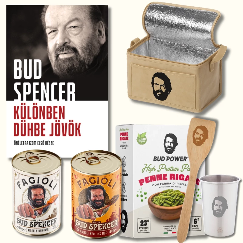 Bud Spencer - Különben dühbe jövünk könyv csomag ajándékokkal