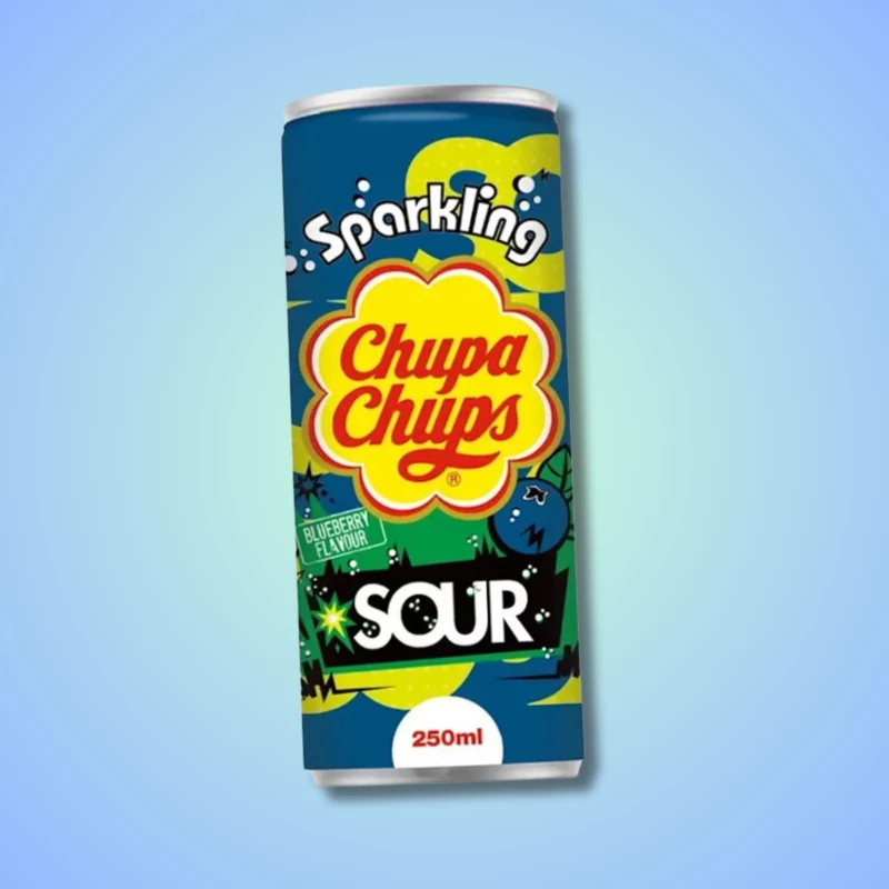 Chupa Chups Kékmálna ízű savanyú szénsavas üdítőital 250ml