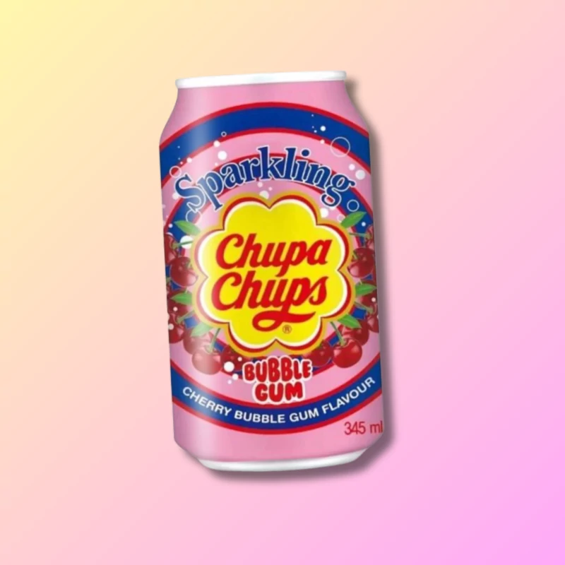 Chupa Chups Cherry Bubble gum meggyes rágó ízű szénsavas üdítőital 345ml
