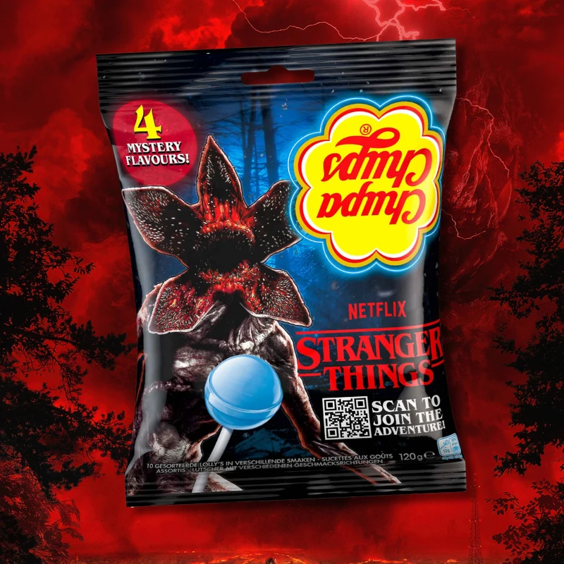 Chupa Chups Stranger Things Demogorgon 4 ízű nyalóka csomag 120g - MegaBest