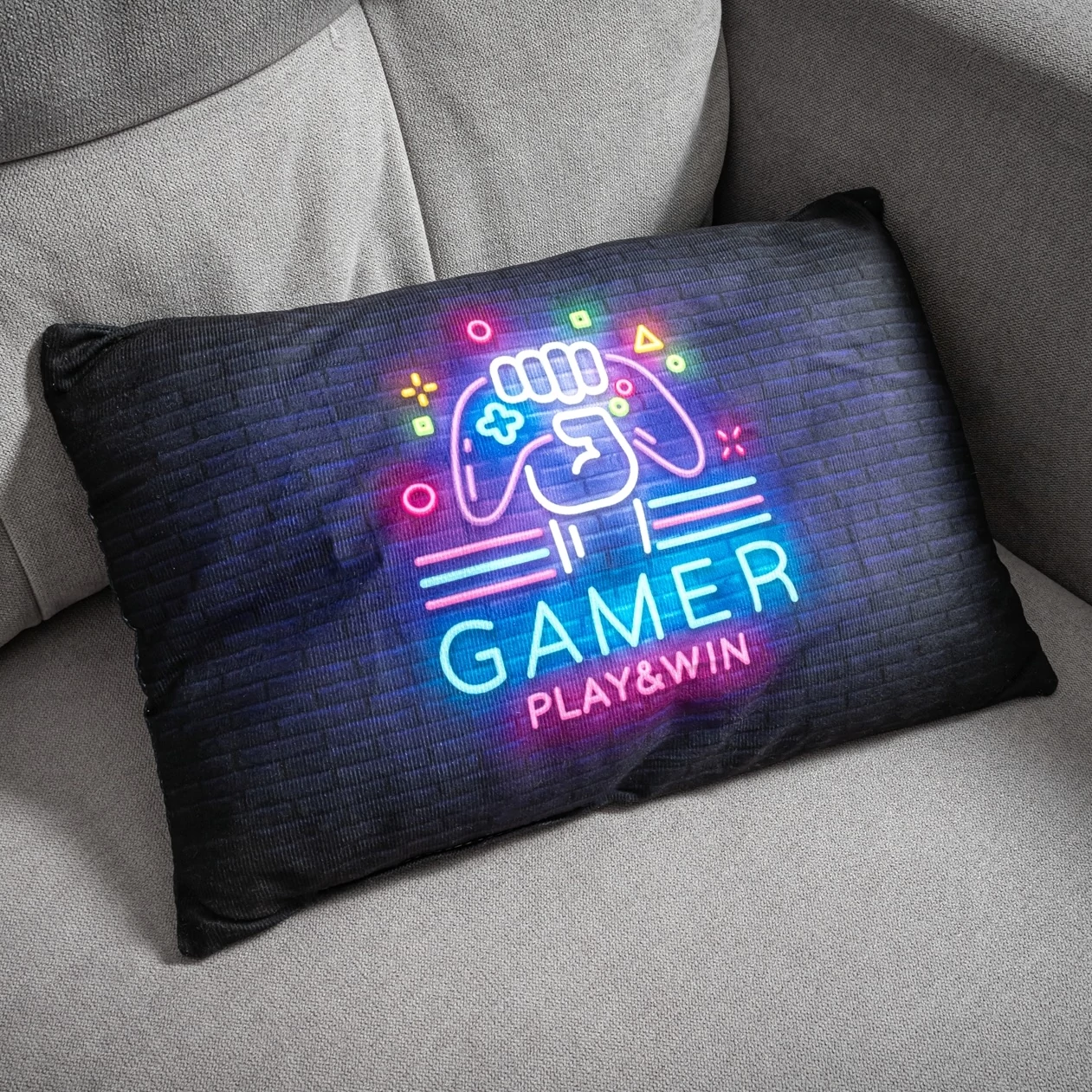 Gamer párna neon színben