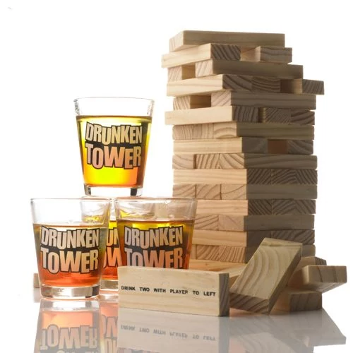 Ivós Jenga 4 db pohárral