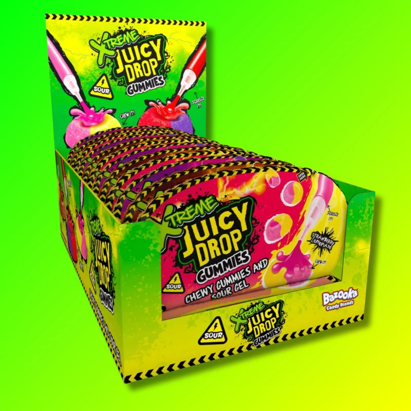 Juicy Drop Gummies Extreme gyümölcsös gumicukor savanyú öntettel 57g
