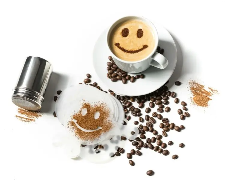 Kávé díszítő barista szett (16 sablon és 1 szóró)