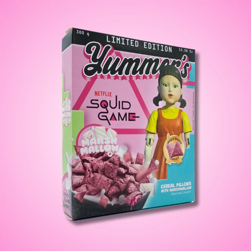Squid Game Marshmallow mályvacukorral töltött gabonapehely 300g