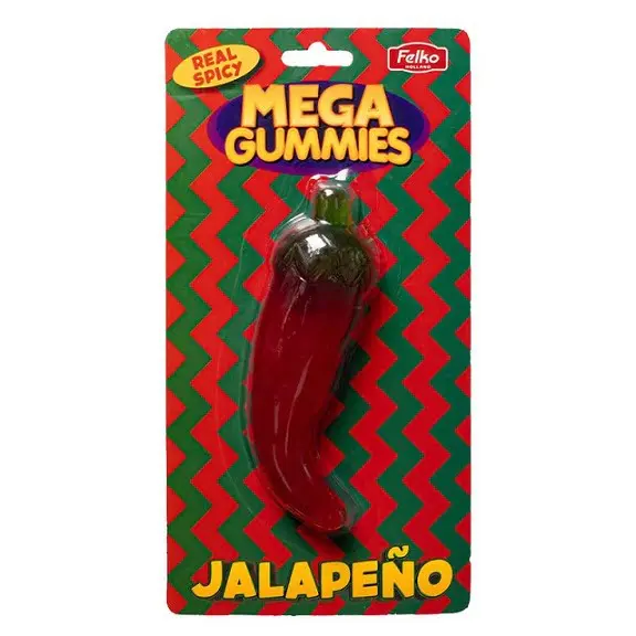 Mega Gummies Jalapeno paprika formájú csípős gumicukor 120g