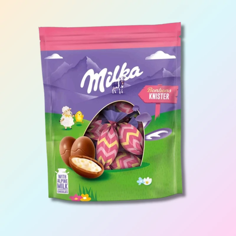 Milka húsvéti robbanó cukorkás tejcsokoládé tojás 86g