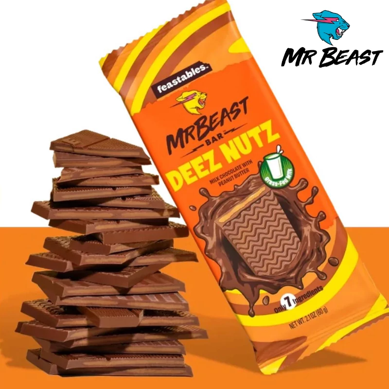 Mr Beast Bar Deez Nutz mogyoró ízű csokoládé 35g