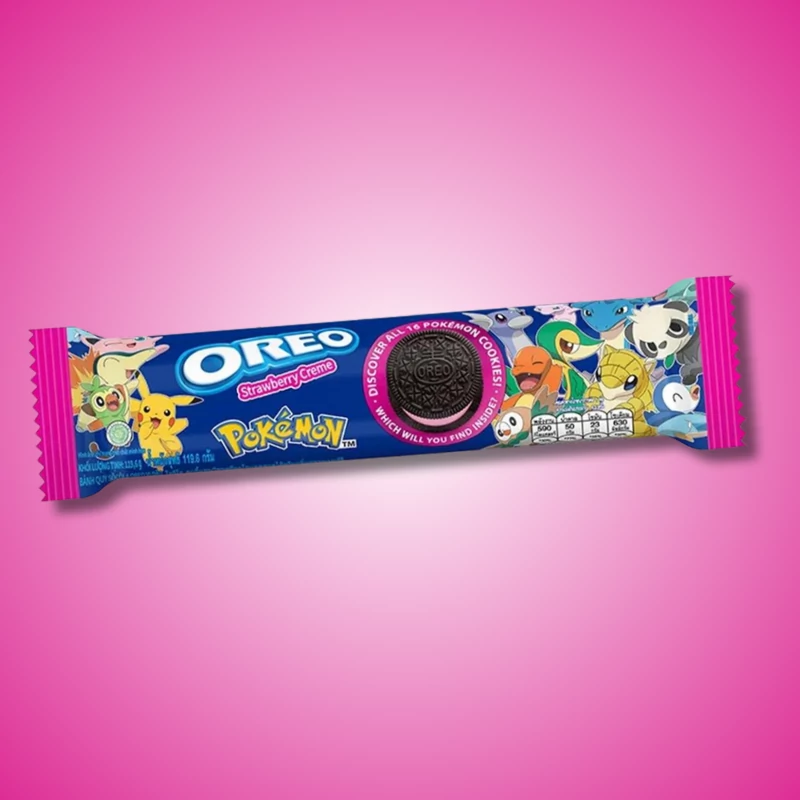 Oreo Strawberry Creme eper krémel töltött Pokémon keksz 119g