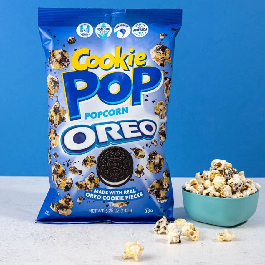 Oreo ízű csokoládés-kekszes popcorn 149g