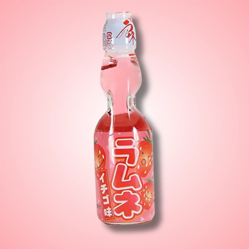Hatakosen Ramune Eper ízű szénsavas japán üdítő 200ml