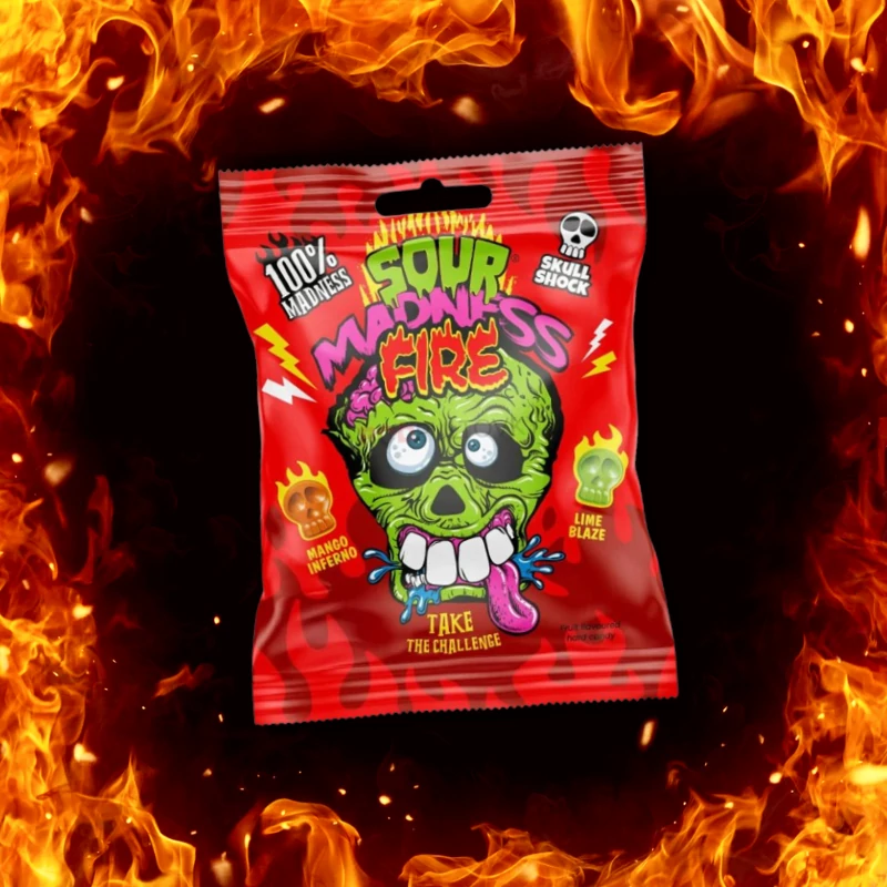Argo Sour Madness Fire csípős savanyú gyümölcsös cukorka válogatás 60g