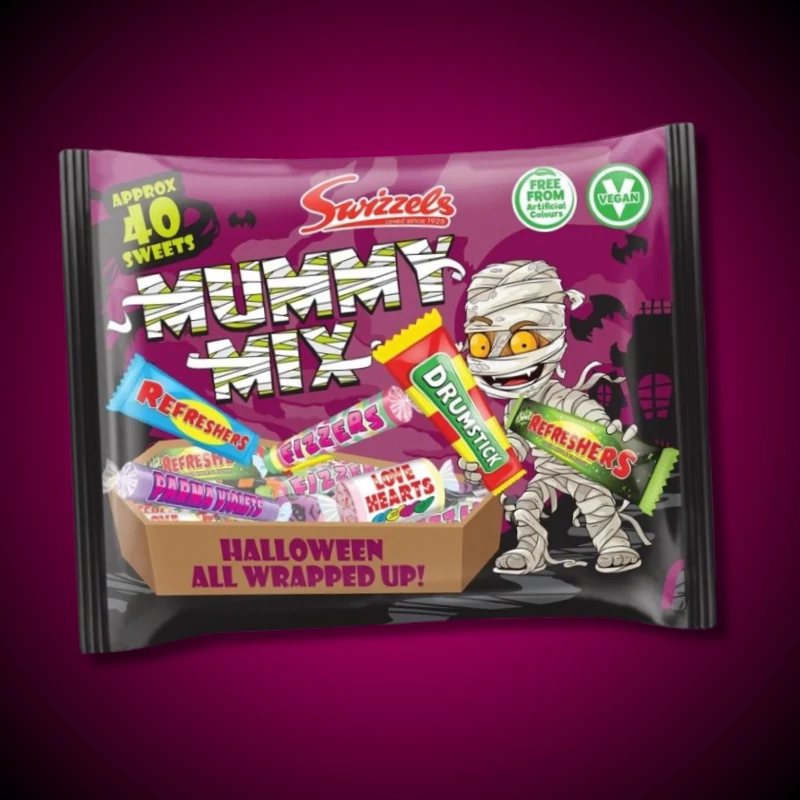 Swizzels Halloweeni Múmia Mix gyümölcsös cukorka mix 340g