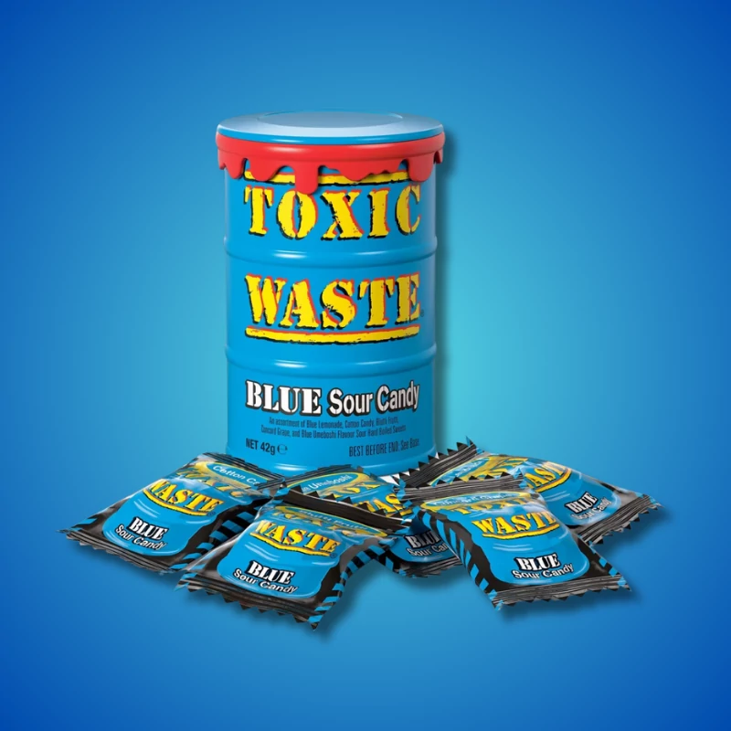 Toxic Waste kék dobozos savanyú cukorkák 42g