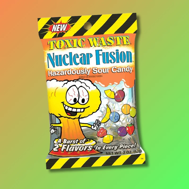Toxic Waste Nuclear Fusion Hazardously savanyú kemény cukorka 57g