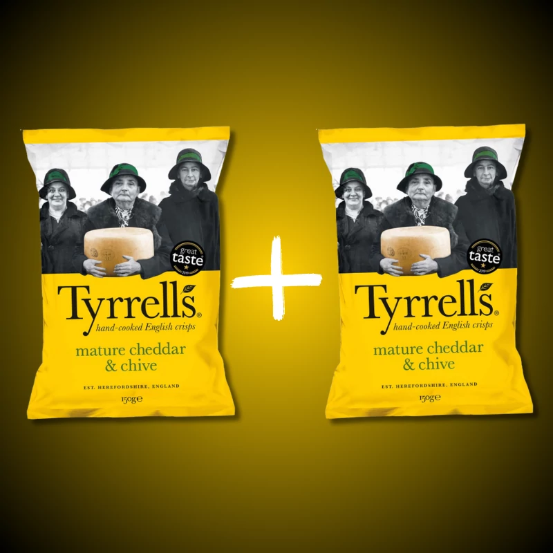 Tyrrells cheddar sajtos és snidlinges burgonyachips 2x40g