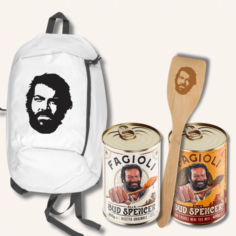 Bud Spencer hátizsák csomag (2 db bab, fakanál, 1 db Bud Spencer hátizsák)