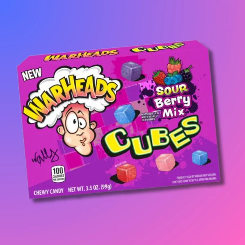 Warheads Sour Cubes Berry Mix savanyú kocka rágós gumicukor 99g