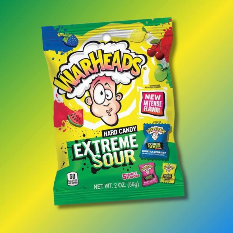 Warheads Assorted Sour extrém savanyú keménycukorka 28g
