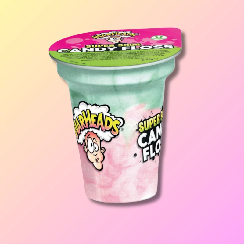 Warheads Super Sour Candy Floss alma és görögdinnye ízű savanyú vattacukor 20g